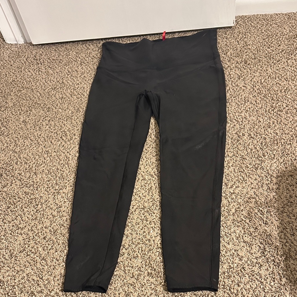 SPANX Black Leather like Leggings